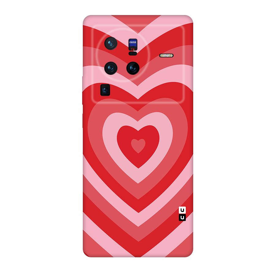 Red Retro Hearts Original Polycarbonate Back Case for Vivo X80