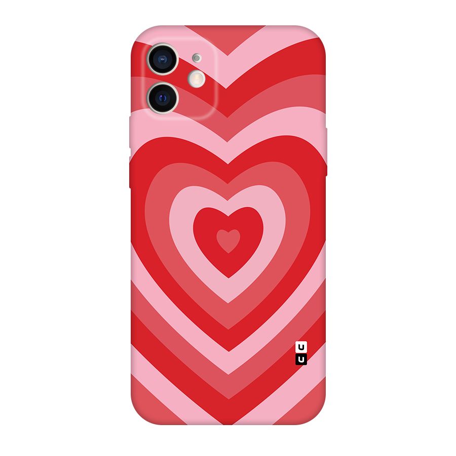 Red Retro Hearts Original Polycarbonate Back Case for iPhone 12