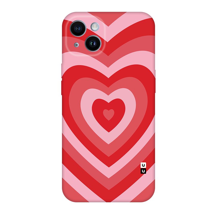 Red Retro Hearts Original Polycarbonate Back Case for iPhone 14