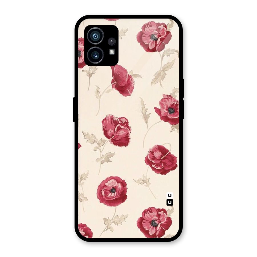 Red Rose Floral Art Glass Back Case for Nothing Phone 1