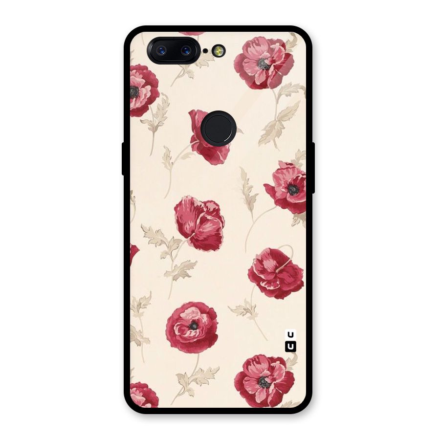 Red Rose Floral Art Glass Back Case for OnePlus 5T