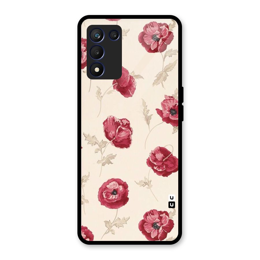 Red Rose Floral Art Glass Back Case for Realme 9 5G Speed