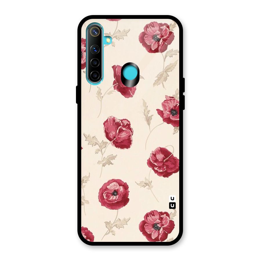 Red Rose Floral Art Glass Back Case for Realme Narzo 10