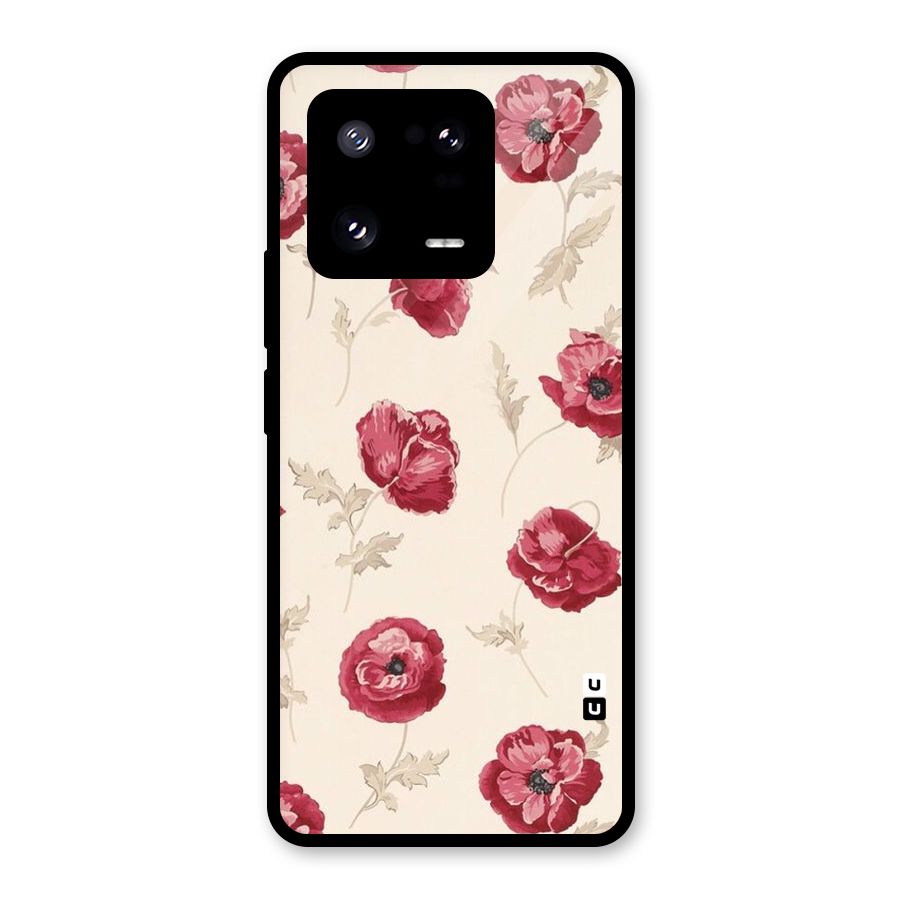 Red Rose Floral Art Glass Back Case for Xiaomi 13 Pro