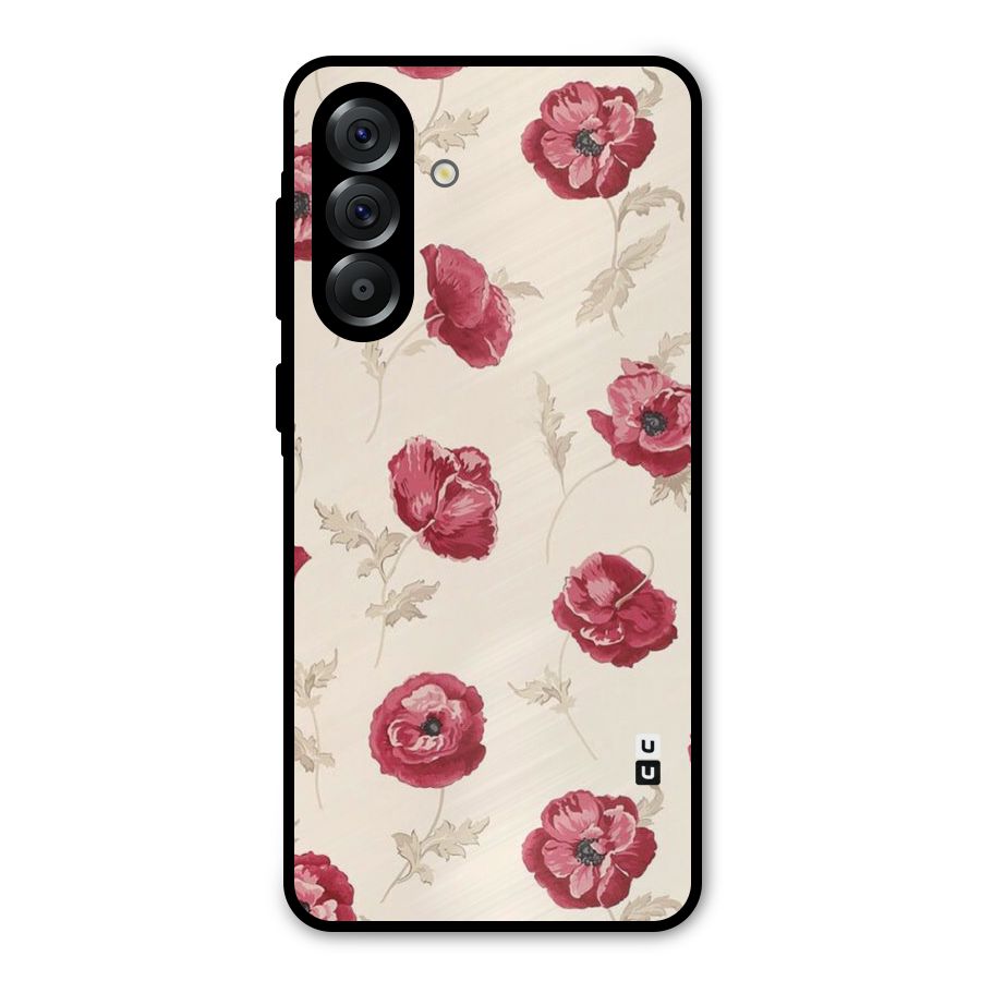 Red Rose Floral Art Metal Back Case for Galaxy A56