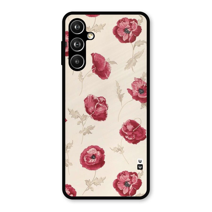 Red Rose Floral Art Metal Back Case for Galaxy F54