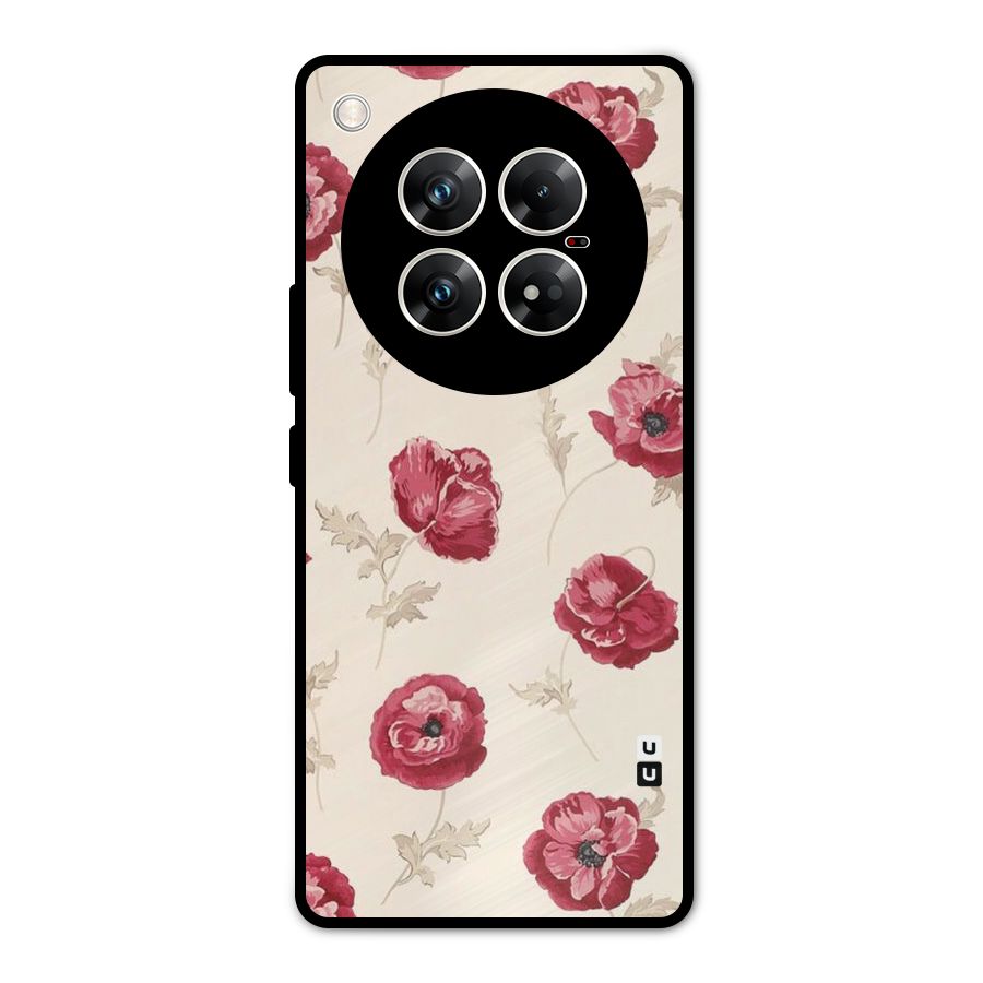Red Rose Floral Art Metal Back Case for Infinix Zero 40 5G
