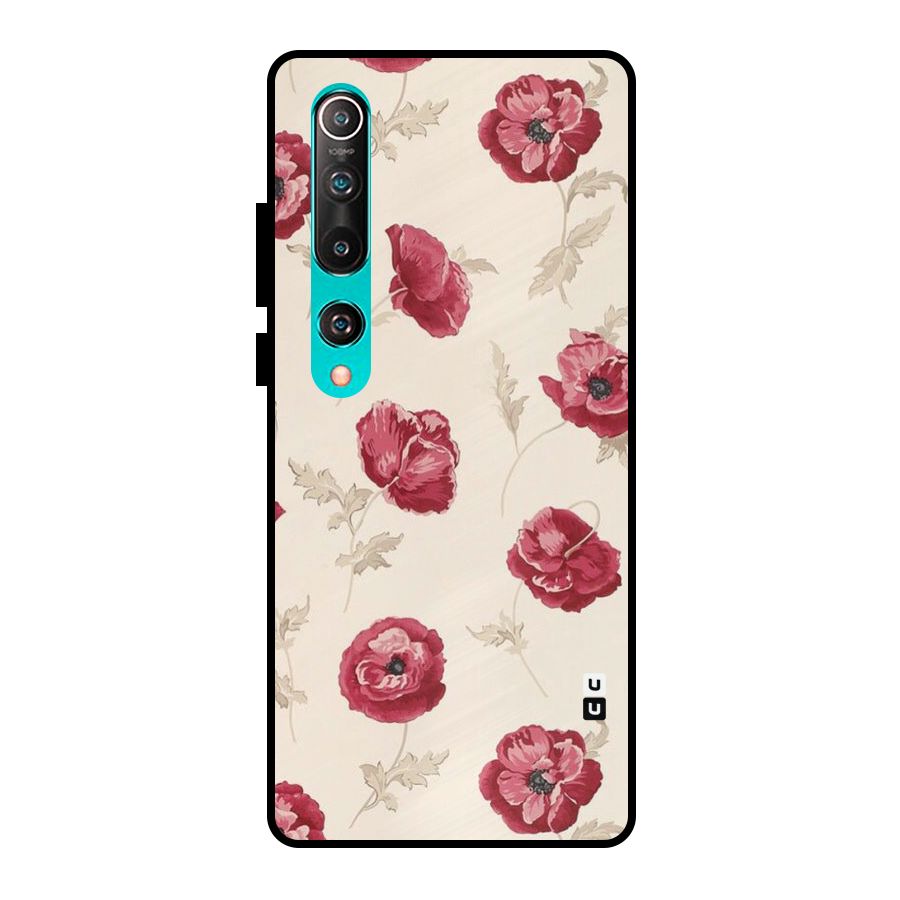 Red Rose Floral Art Metal Back Case for Mi 10