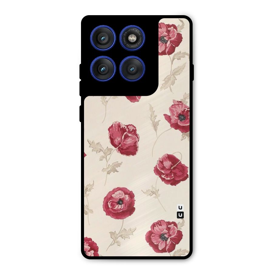 Red Rose Floral Art Metal Back Case for Motorola Edge 60 Pro