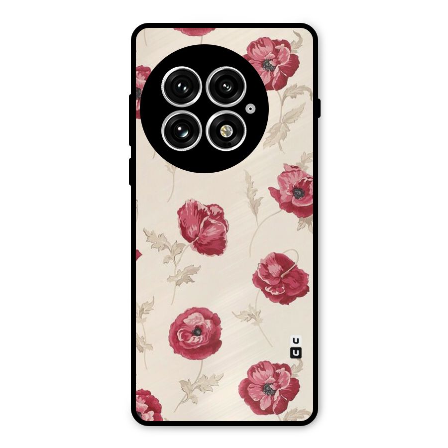 Red Rose Floral Art Metal Back Case for OnePlus 13