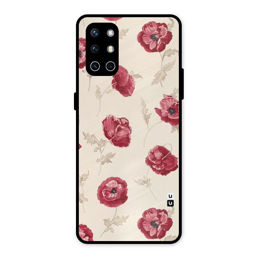 Red Rose Floral Art Metal Back Case for OnePlus 9R