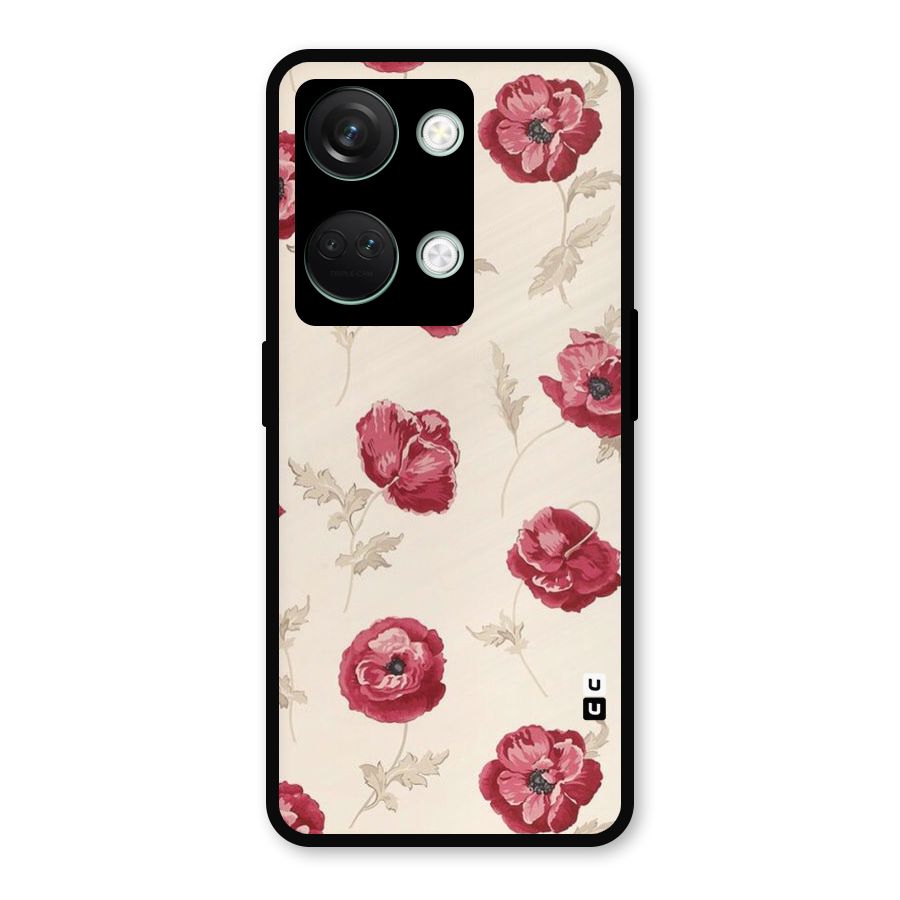 Red Rose Floral Art Metal Back Case for OnePlus Nord 3