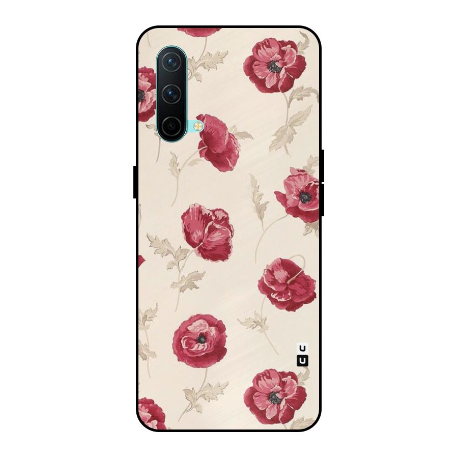 Red Rose Floral Art Metal Back Case for OnePlus Nord CE 5G