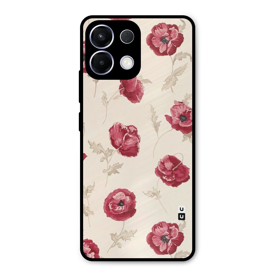 Red Rose Floral Art Metal Back Case for Oppo K13