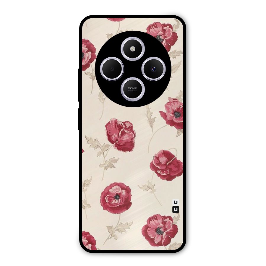 Red Rose Floral Art Metal Back Case for Poco M7