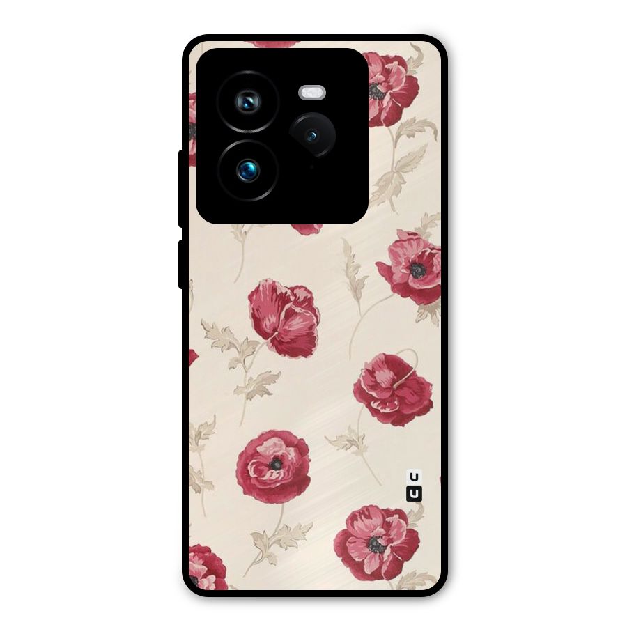 Red Rose Floral Art Metal Back Case for Realme GT 7 Pro