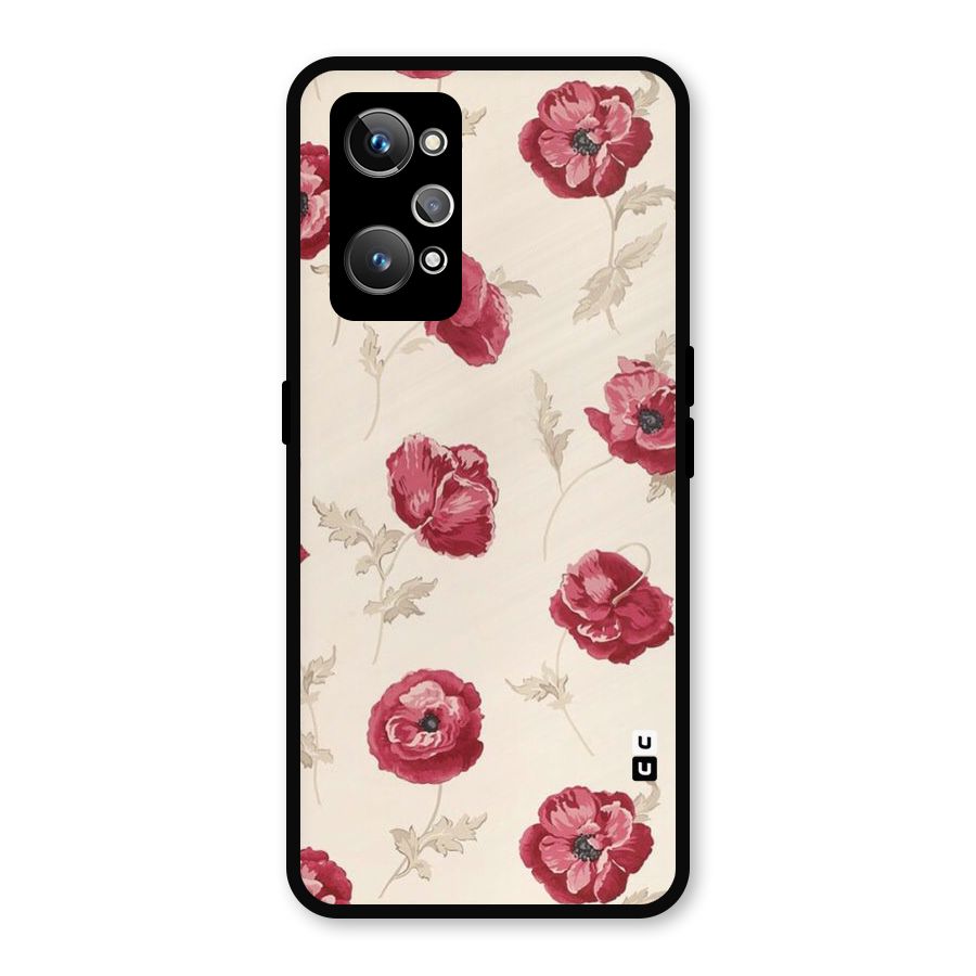 Red Rose Floral Art Metal Back Case for Realme GT Neo2