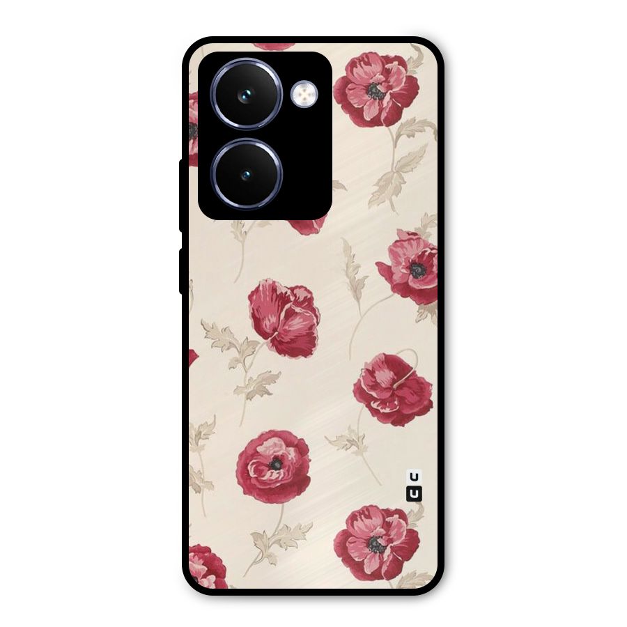 Red Rose Floral Art Metal Back Case for Realme P3 Ultra