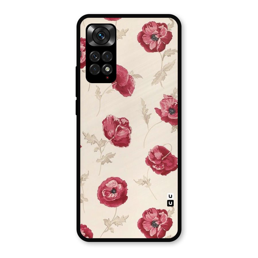 Red Rose Floral Art Metal Back Case for Redmi Note 11s