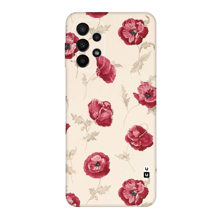 Red Rose Floral Art Original Polycarbonate Back Case for Galaxy A23