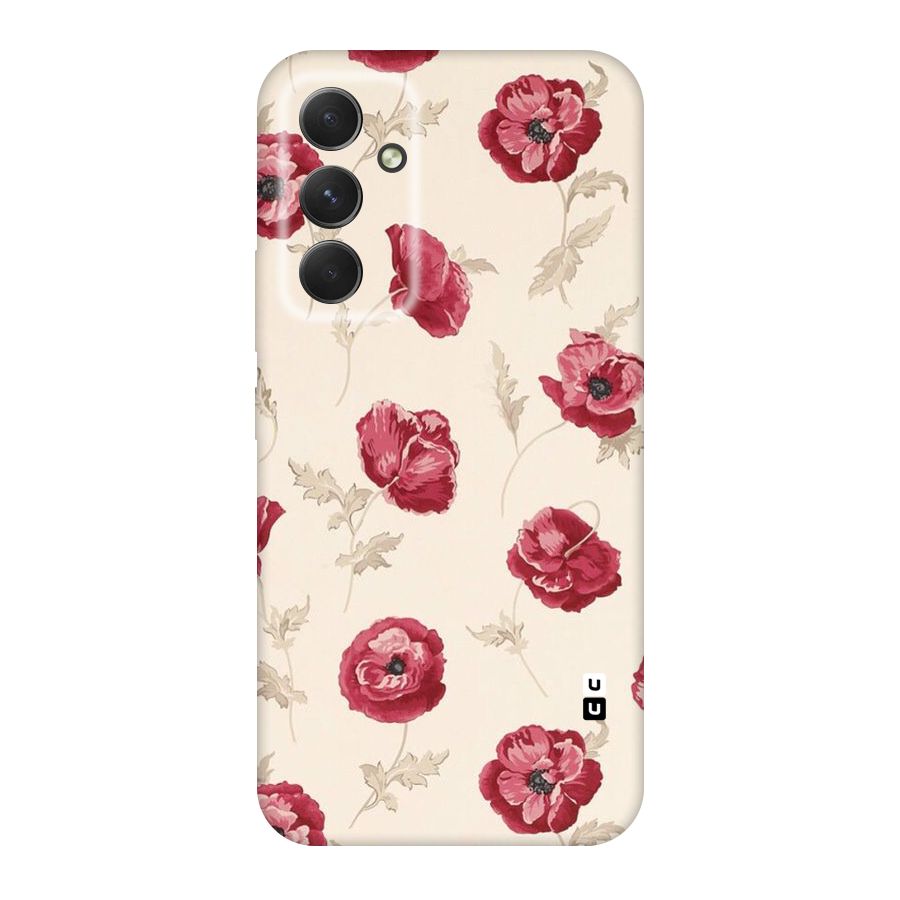 Red Rose Floral Art Original Polycarbonate Back Case for Galaxy A54