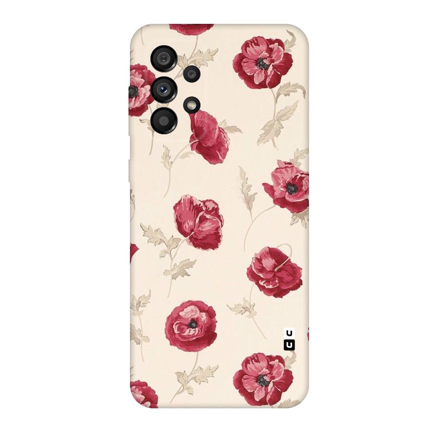 Red Rose Floral Art Original Polycarbonate Back Case for Galaxy A73 5G