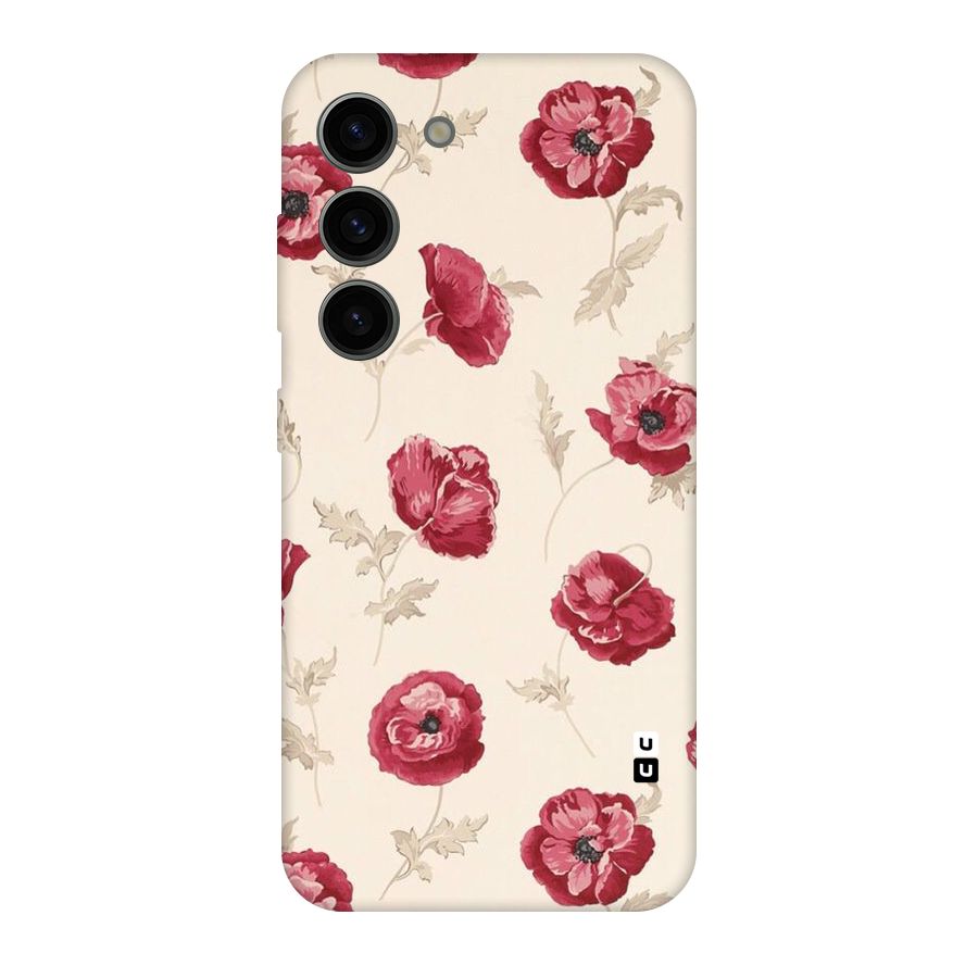 Red Rose Floral Art Original Polycarbonate Back Case for Galaxy S23