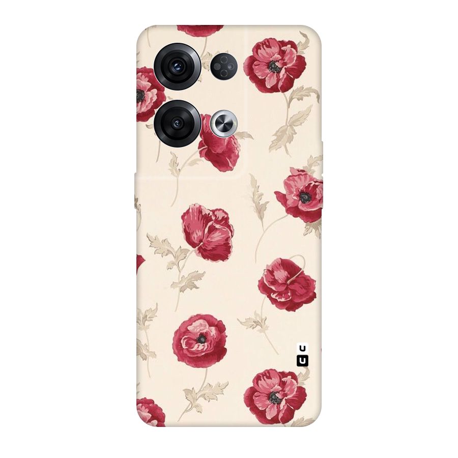 Red Rose Floral Art Original Polycarbonate Back Case for Oppo Reno8 Pro 5G