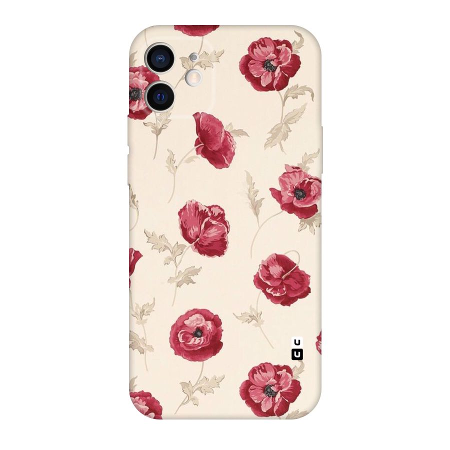 Red Rose Floral Art Original Polycarbonate Back Case for iPhone 12
