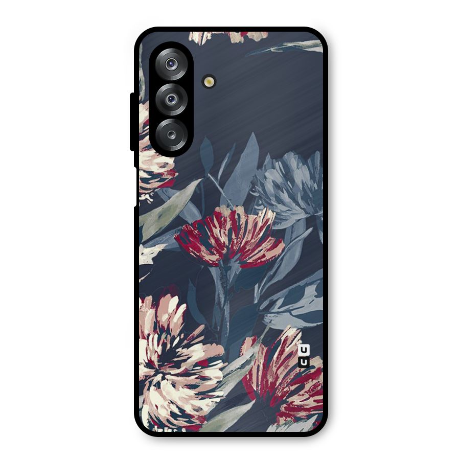 Red Rugged Floral Pattern Metal Back Case for Galaxy A26