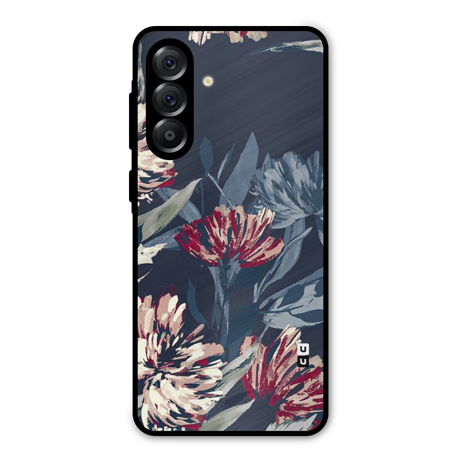 Red Rugged Floral Pattern Metal Back Case for Galaxy A56