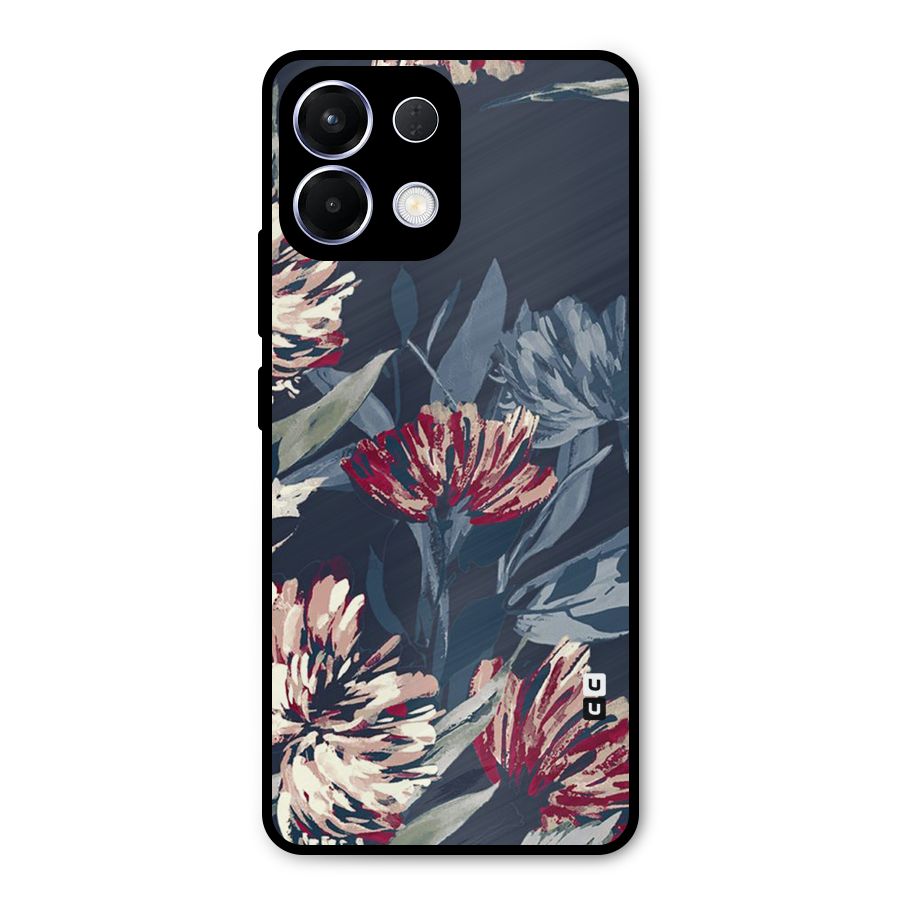 Red Rugged Floral Pattern Metal Back Case for Oppo K13