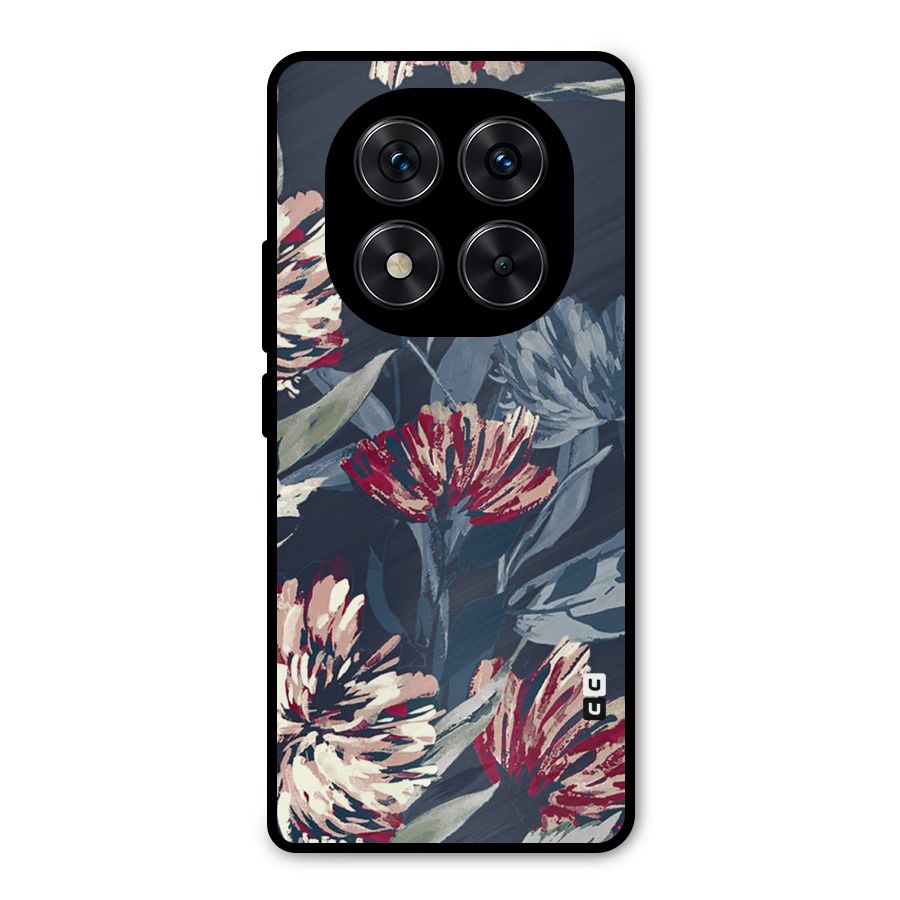 Red Rugged Floral Pattern Metal Back Case for Poco X7