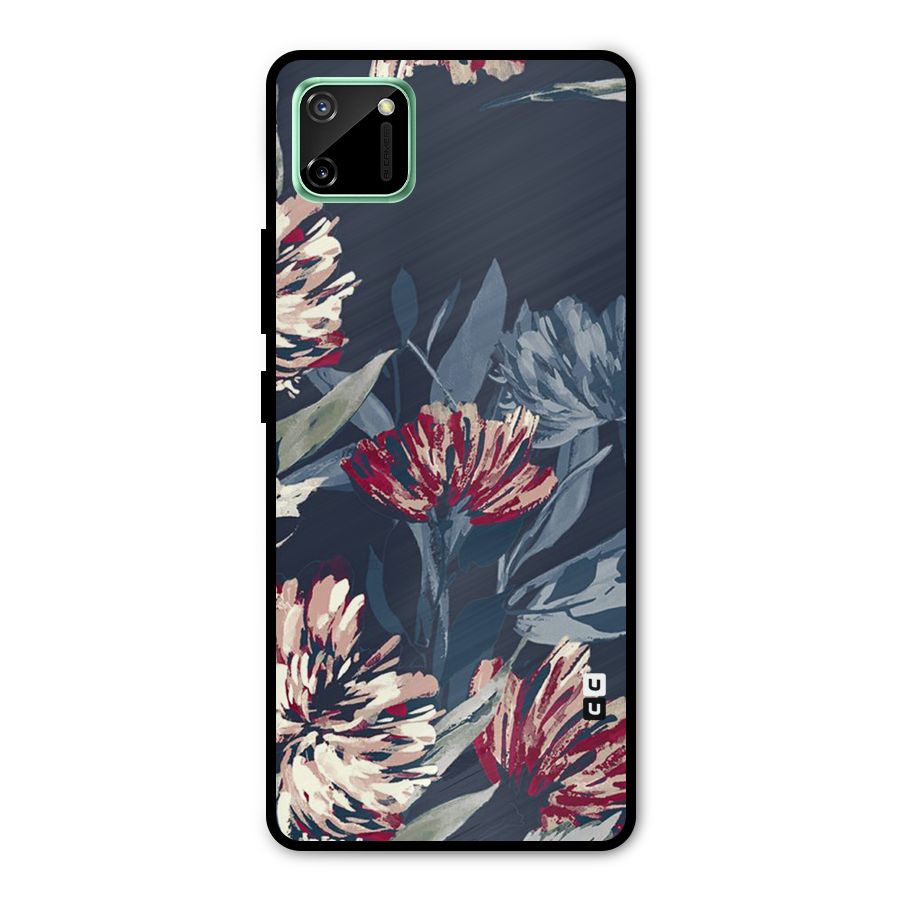 Red Rugged Floral Pattern Metal Back Case for Realme C11
