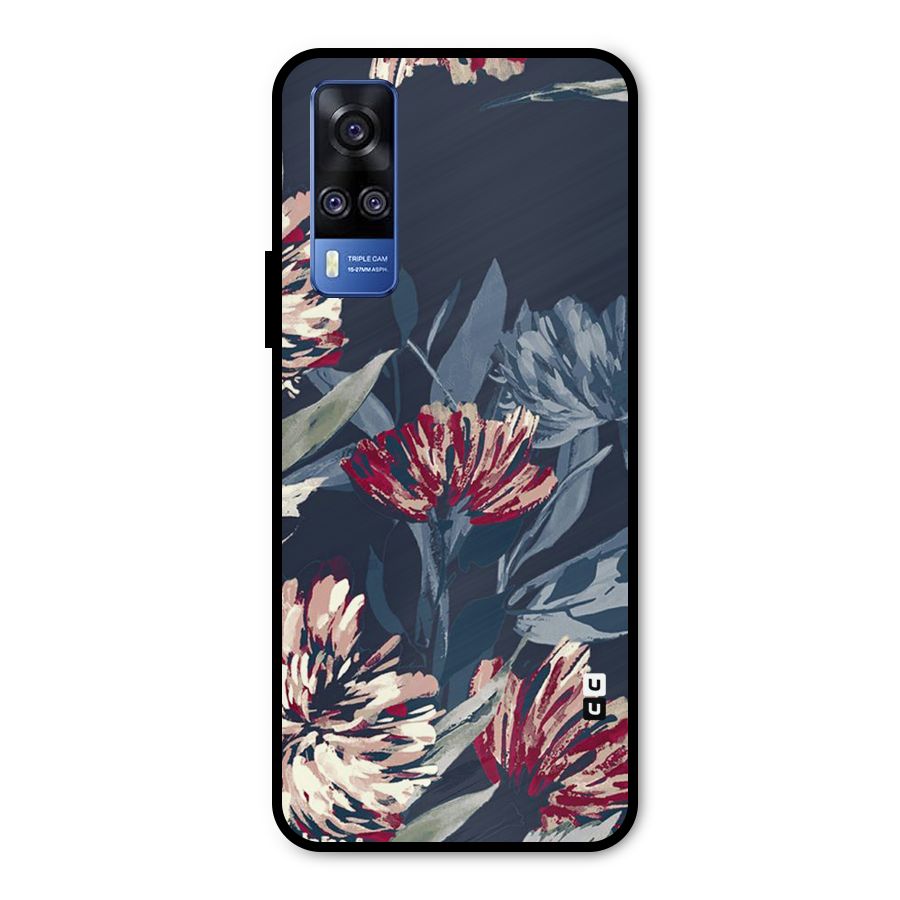 Red Rugged Floral Pattern Metal Back Case for Vivo Y31