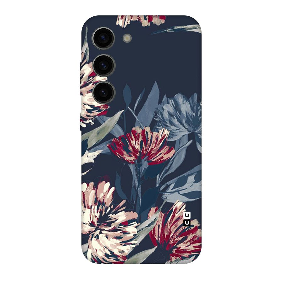 Red Rugged Floral Pattern Original Polycarbonate Back Case for Galaxy S23