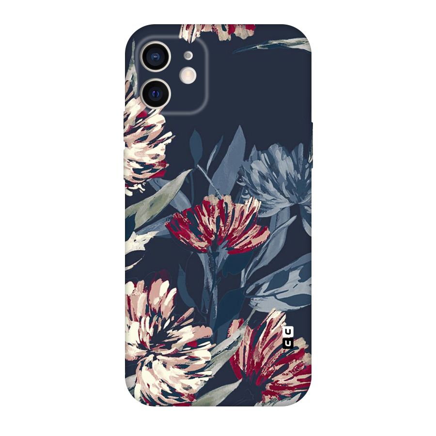 Red Rugged Floral Pattern Original Polycarbonate Back Case for iPhone 12