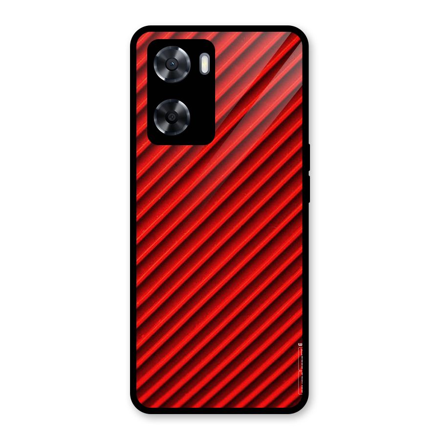 Red Rugged Stripes Glass Back Case for OnePlus Nord N20 SE