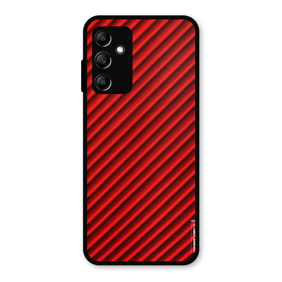 Red Rugged Stripes Metal Back Case for Galaxy A14 5G
