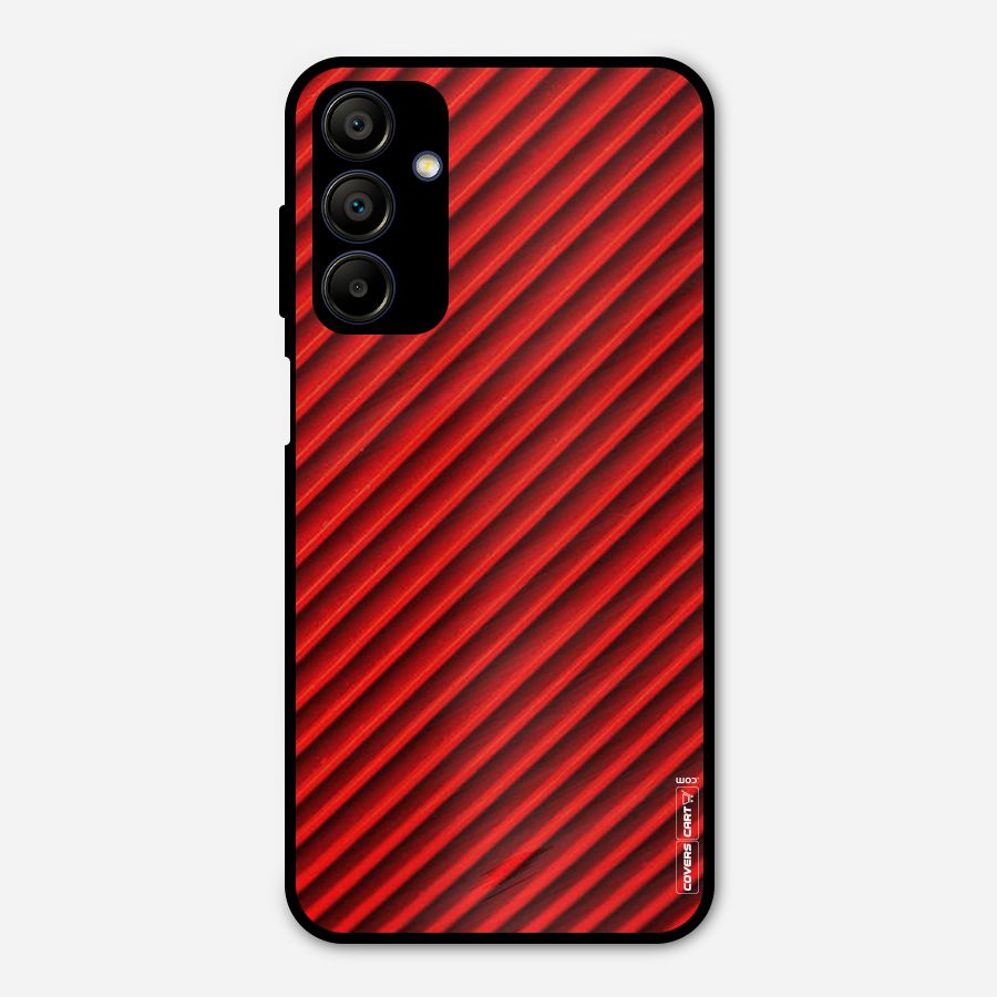 Red Rugged Stripes Metal Back Case for Galaxy A15 5G