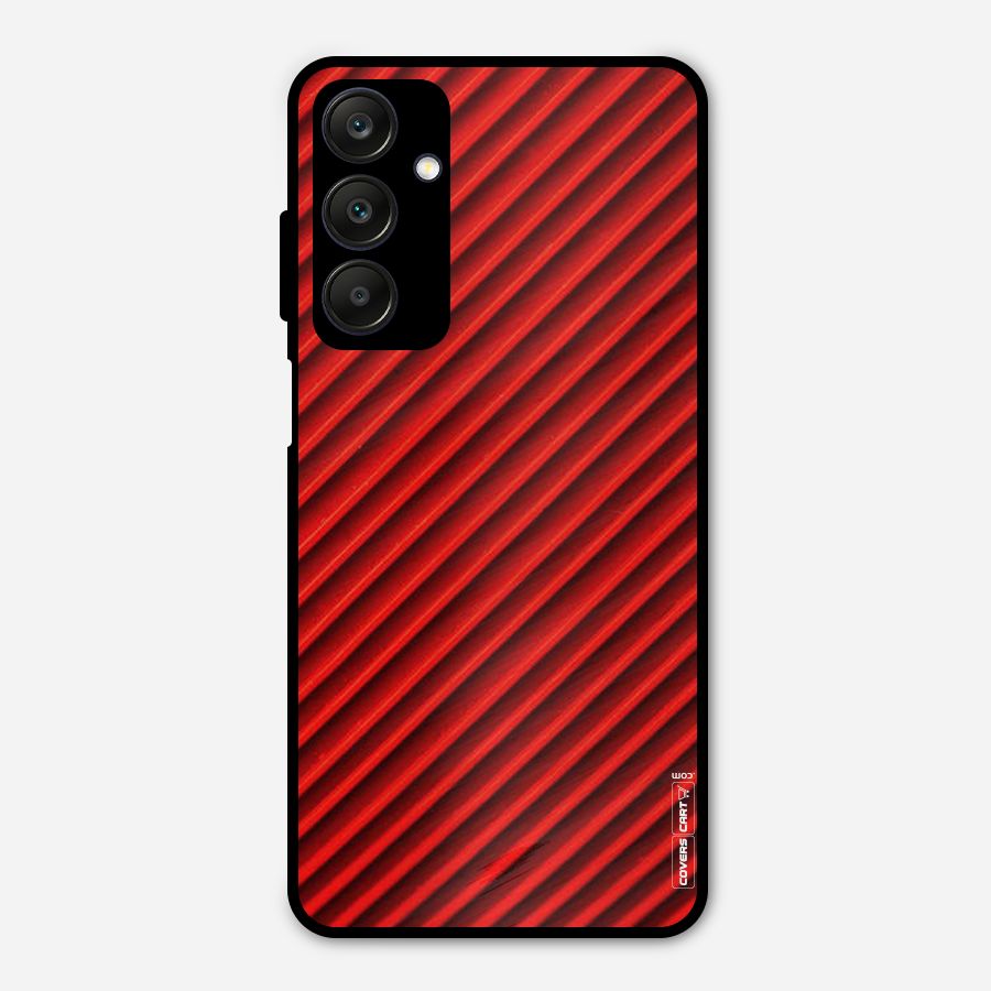 Red Rugged Stripes Metal Back Case for Galaxy A25 5G