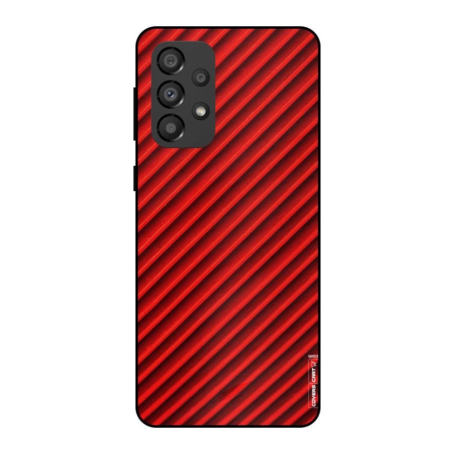 Red Rugged Stripes Metal Back Case for Galaxy A33 5G