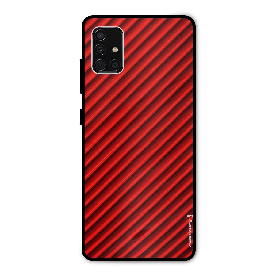 Red Rugged Stripes Metal Back Case for Galaxy A51
