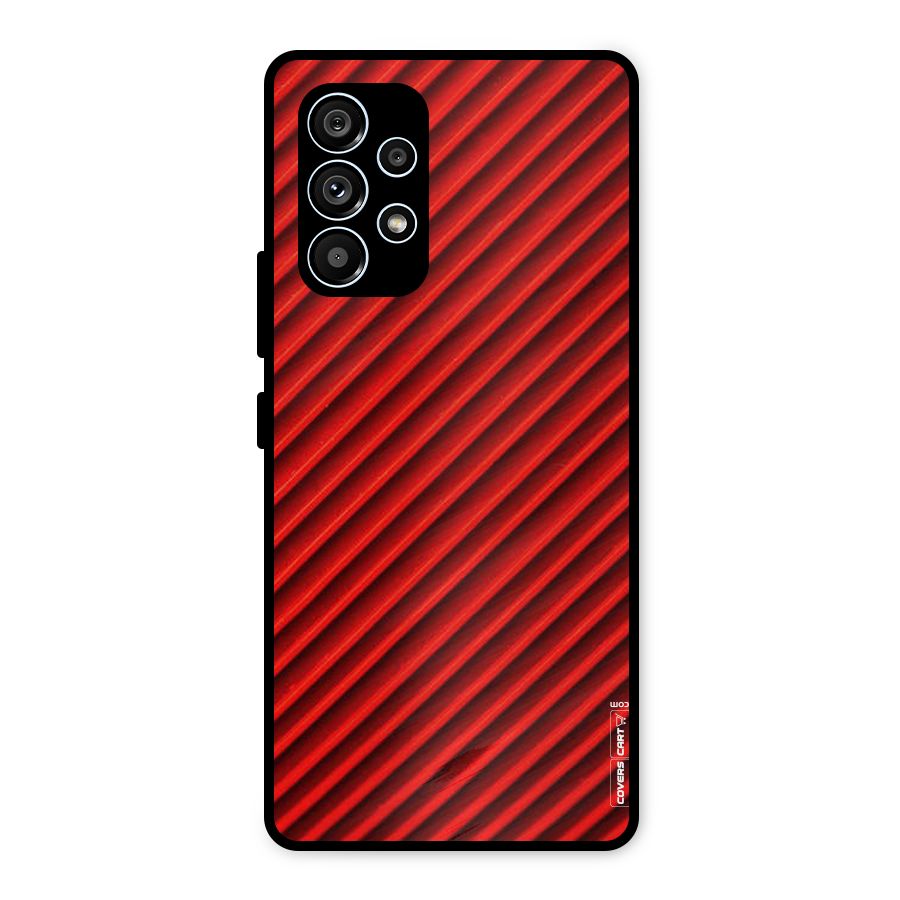 Red Rugged Stripes Metal Back Case for Galaxy A53 5G