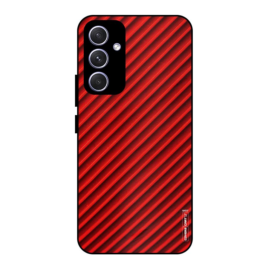 Red Rugged Stripes Metal Back Case for Galaxy A54
