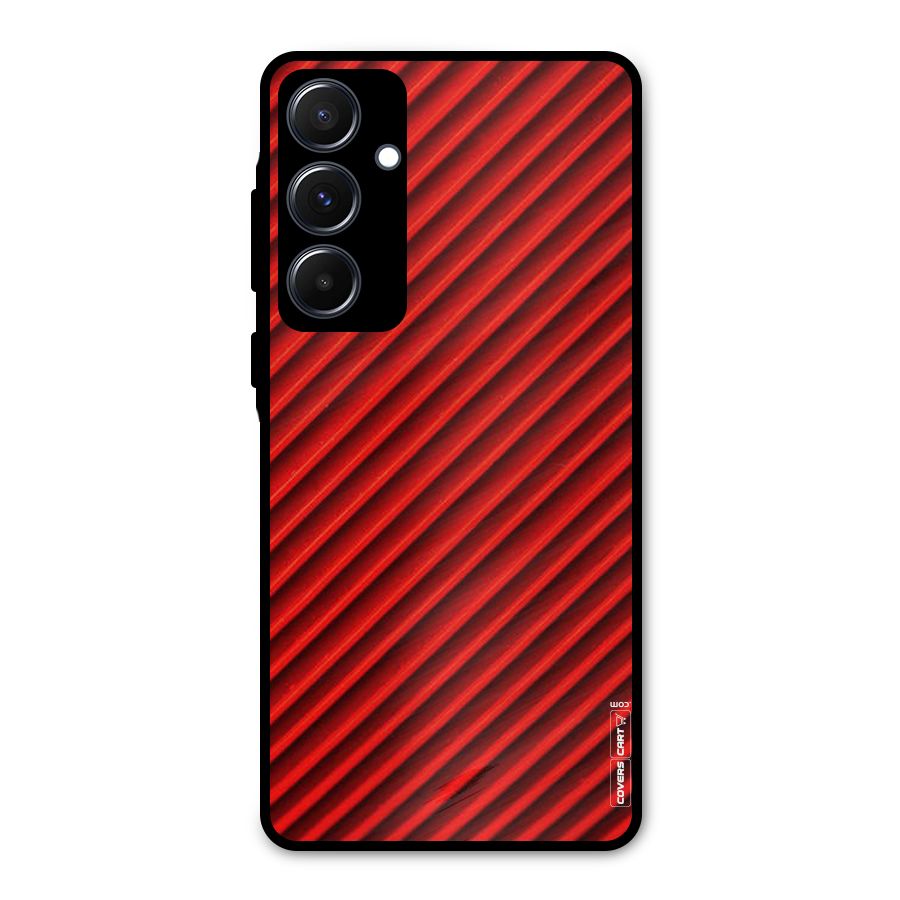 Red Rugged Stripes Metal Back Case for Galaxy A55