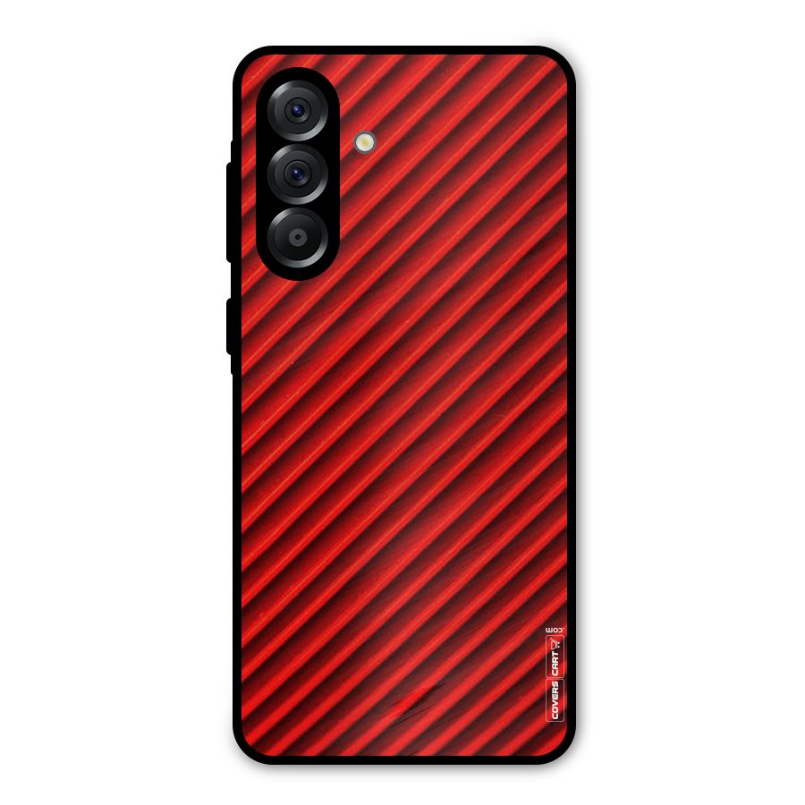 Red Rugged Stripes Metal Back Case for Galaxy A56