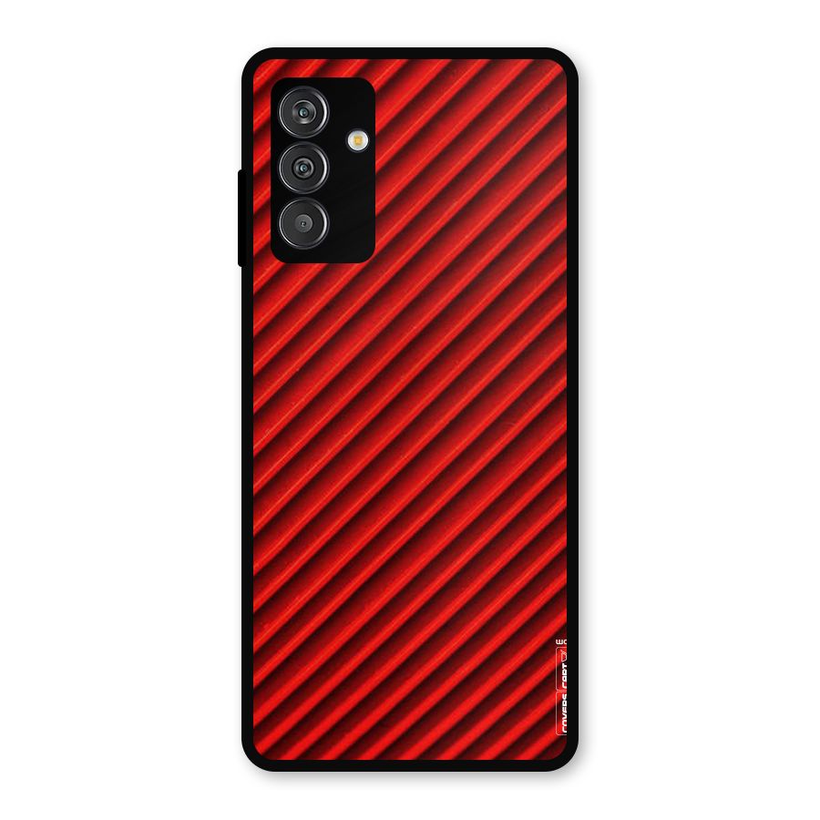 Red Rugged Stripes Metal Back Case for Galaxy F13