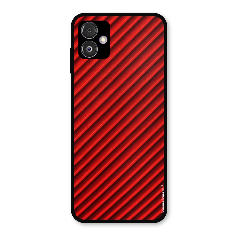 Red Rugged Stripes Metal Back Case for Galaxy F14