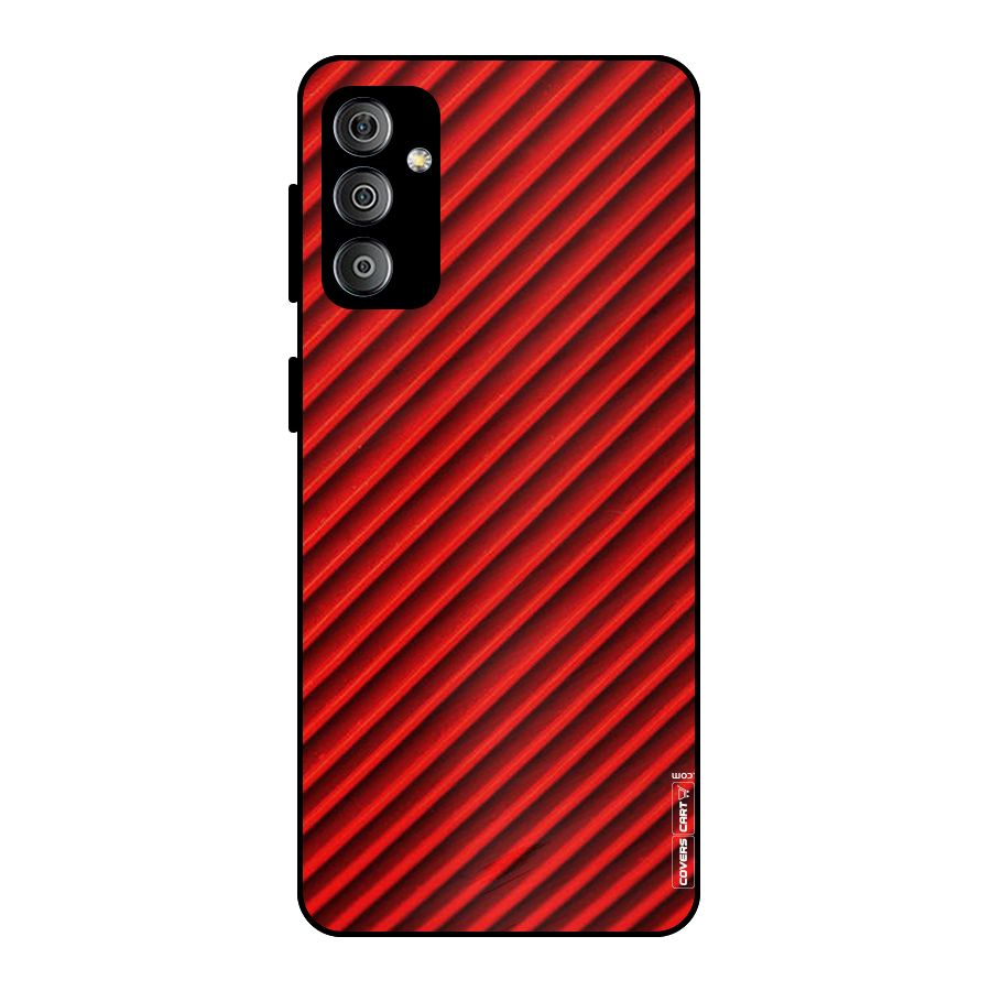 Red Rugged Stripes Metal Back Case for Galaxy F23